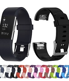 billige -Reim til Smartklokke til Fitbit Ladning 2 Fitbit-lading2 Silikon Smartklokke Stropp Myk Pustende Sportsrem Erstatning Armbånd