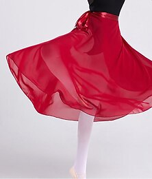 お買い得  -通気性のあるバレエスカート、包帯、女性用トレーニングパフォーマンス、ナチュラルシフォン