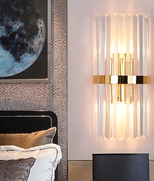 voordelige -Crystal creatieve moderne nordic stijl wandlampen wandkandelaars slaapkamer eetkamer stalen wandlamp 110-120v 220-240v