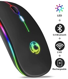 cheap -Wireless Mouse Bluetooth RGB Rechargeable Mouse Wireless Computer Silent Mause LED Backlit Ergonomic Gaming Mouse For Laptop PC