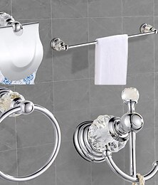 preiswerte -Wandmontierte silberne Badezimmer-Hardware Handtuchhalter, Kleiderhaken, Handtuchhalter, Toilettenpapierhalter, Edelstahl 304 – für Zuhause und Hotelbadezimmer