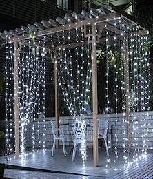 economico -Luci per tende da 300 led con telecomando 3x3m luci per decorazioni natalizie per natale luci per tende da tetto per finestre di capodanno