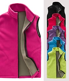 abordables -Femmes Manteau d'hiver Gilet polaire de randonnée Top Extérieur Chaleur Thermique Coupe-vent Séchage Rapide Multi-poches Hiver Polyester Noir Rouge Bleu Ciel Chasse Ski / Snowboard Pêche