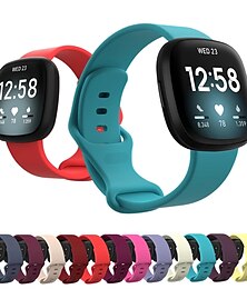 baratos -Pulseira de Smartwatch Compatível com Fitbit Versa 3 Sense Silicone Relógio inteligente Alça Macio Elástico Respirável Pulseira Esportiva Substituição Pulseira