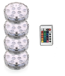 levne -venkovní ponorná světla podvodní plavecká světla vodotěsné dálkové ovládání 4ks 3w rgb 5,5v vhodné pro vázy akvária 10 led korálků