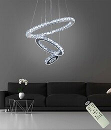 cheap -3 Rings LED Crystal Chandelier Pendant Lights Round Ring Ceiling Chandeliers Lights Lamp Hanging Fixtures for Dining Living Room Hotel Home 110-120V 220-240V