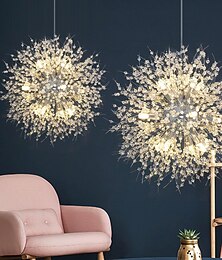 economico -8/9/12 teste lampada a sospensione a led nordico dente di leone lampadario fuochi d'artificio lampada di cristallo soggiorno artistico sala da pranzo lampada camera da letto romantico negozio di