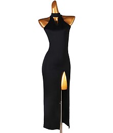 billige -Latindans Kjole Spalte Dame Ytelse Ermeløs Spandex