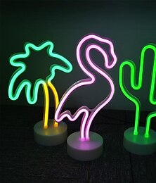 Недорогие -Фламинго, кокосовая пальма, кактус, украшение, свет, ночник, новогоднее рождественское украшение, батарейки АА, питание от usb, 1 шт.