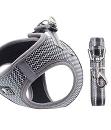 abordables -harnais pour chien sans traction petits chiens, maille douce réfléchissante et respirante harnais pour chien chat et laisse pour chiot gilet pour animaux de compagnie avec laisse réglable pour la