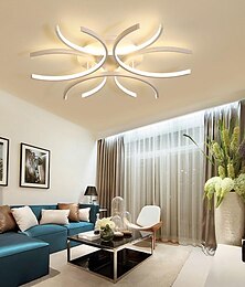 abordables -60cm LED Plafonnier Moderne Nordique Géométrique Formes De Fleurs Élégant Plafonnier Lumineux Salon Salle À Manger Chambre Métal Peint Finitions