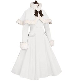 preiswerte -süße klassische Lolita Wintermantel Kunstpelz weiße Cape Schal Oberbekleidung Mäntel maßgeschneiderte Größe