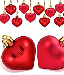 cheap -24 Pieces Heart Shaped Ornaments Valentine's Day Heart Ornament for Valentine's Day Decoration, 2 Styles