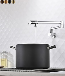 abordables -robinet de cuisine, remplisseur de pot mural mélangeurs un trou chrome/bronze huilé/nickel brossé remplisseur de pot pliable robinets de cuisine contemporains muraux avec eau froide uniquement