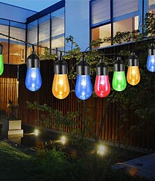 お買い得  -屋外防水バブルストリングライト、カラフルなソーラーパワーストリングライト5/6/7/10mパティオ用クリスマス装飾&amp;庭園