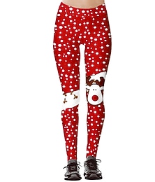 ieftine -Pentru femei Talie Înaltă Pantaloni de yoga Dresuri Ciclism Jambiere Pantaloni Controlul abdomenului Lift Fesier Crăciun Roșu / Verde Roșu Închis Vișiniu Spandex Yoga Fitness Gimnastică antrenament