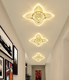 economico -20cm plafoniera a led cristallo portico luce corridoio corridoio lampada moderna fiore desgin montaggio a filo luci metallo galvanizzato 110-240 v