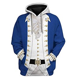 cheap -Men's Hoodie The Historical Figure Alexander Cosplay 3D Printed Sweatshirts for Men Military Napoleon Fall