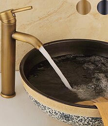 abordables -robinet de lavabo de salle de bain - robinets de bain à une poignée en laiton antique classique
