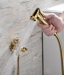 economico -rubinetto per bidet spruzzatore per bidet portatile, set di spray per WC shattaf per acqua per pannolini di lusso dorato antico, spruzzatore per la pulizia del pannolino di stoffa per bambini medio oriente