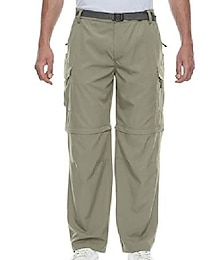 preiswerte -Herren Cabrio Reißverschluss schnell trocknende Hose mit Cargotaschen für Outdoor-Wanderungen grün Größe m