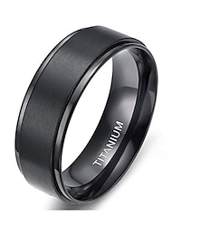 voordelige -Voor heren Manchetknopen Ringen voor stelletjes Bandring Bruiloft Klassiek Modieus Eenvoudig Zilver 6 MM Zwart 8mm