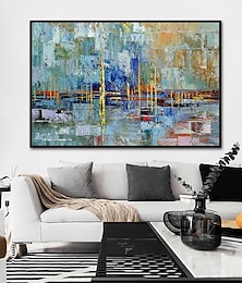 cheap -Mintura Large Size Hand Painted Abstract Oil Painting on Canvas Modern Wall Art Picture For Home Decoration No Framed