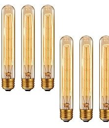 billige -6stk 4stk Dæmpbar Retro Edison Pære E27 220V 40W T185 Glødelampe Glødelampe Vintage Edison Lampe