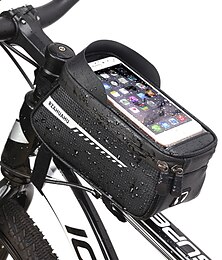 preiswerte -1.5 L Fahrradrahmentasche Touchscreen Reflektierend Tragbar Fahrradtasche PU Tasche für das Rad Fahrradtasche Übung im Freien Mehrere Sportarten