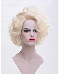 abordables -Perruque années 1920 perruque courte blonde bouclée pour femme perruque blonde années 1930 pour femme perruque blonde années 20 pour femme perruque synthétique pour cosplay fête de carnaval