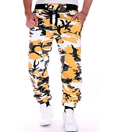 お買い得  -男性用 スウェットパンツ ジョガー ズボン パンツ ドローストリング 弾性ウエストバンド カモフラージュ 高通気性 ソフト スポーツ 日常 コットン カジュアル / スポーティ 黄色の迷彩 緑の迷彩