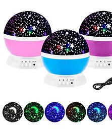 economico -proiettore stellare luce notturna lampada da scrivania girevole a 360 gradi 8 colori che cambiano con usb per bambini camerette e decorazioni per feste