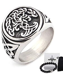 voordelige -roestvrij staal yggdrasil levensboom ring keltische sieraden bescherming ierse triquetra accessoires mannen vrouwen