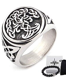 abordables -Acier inoxydable yggdrasil arbre de vie anneau celtique bijoux protection irlandais triquetra accessoires hommes femmes