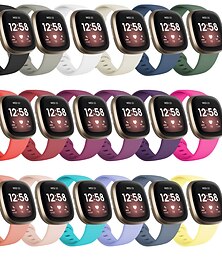 abordables -Ver Banda para Fitbit Versa 3 Sense Silicona Reemplazo Correa Transpirable Correa Deportiva Pulsera