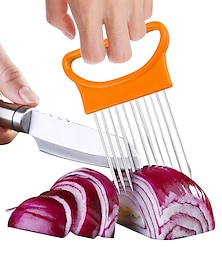 cheap -2PCS Onion Vegetables Slicer Cutting Tomato Slicer Cutting Aid Holder Guide Slicing Cutter Safe Fork Onion Cutter Kitchen Accessories
