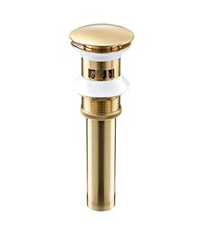 baratos -Brass Pop Up Sink Drain Stopper with Overflow Bathroom Faucet Vessel Vanity Sink Drainer(Golden)