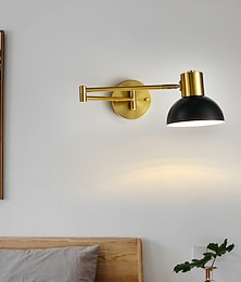 levne -lightinthebox led nástěnné světlo moderní severský styl černé zlato s otočným ramenem světla obývací pokoj ložnice nástěnné světlo z hliníkové slitiny 110-120v 220-240v