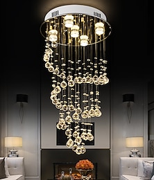 economico -Lampadario di cristallo da 75 cm plafoniera moderna fai da te modernità globo di lusso k9 illuminazione a sospensione in cristallo camera da letto dell'hotel sala da pranzo negozio ristorante