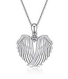 billige -engle vinger halskjede 925 sterling sølv verne engle vinger anheng halskjede for kvinner smykker gaver