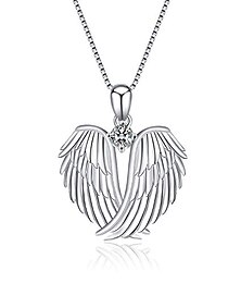 preiswerte -Engelsflügel Halskette 925 Sterling Silber Schutzengelflügel Anhänger Halskette für Frauen Schmuck Geschenke