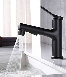baratos -Torneira pia do banheiro - Retirada Galvanizar / Acabamentos Pintados Conjunto Central Monocomando e Uma AberturaBath Taps