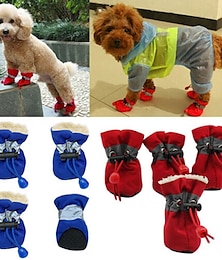 baratos -Sapatos para cães, botas/sapatos para cães, meias quentes e fofas de cor sólida para animais de estimação, sapatos pretos de algodão para animais de estimação, capa para os pés, botas para cães