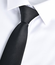 זול -עניבות בסיסיות לגברים בצבע אחיד שחור אדום אפור 2024