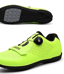 cheap -Adults' Cycling Shoes Mountain Bike Shoes Road Bike Shoes MTB Shoes With Cleats Anti-Slip Cushioning Breathable Recreational Green Indoor Cycling Shoes Mountain Biking Shoes