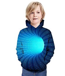 economico -Da ragazzo 3D 3D Print Felpa con cappuccio Manica lunga Stampa 3D Primavera Autunno Inverno Attivo Bambino 3-13 anni Scuola Esterno Giornaliero