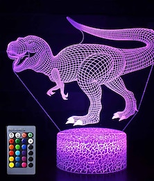 economico -luce notturna dei giocattoli del dinosauro - lampada da notte 3d con tre modelli&amp;amp; telecomando&amp;amp; smart touch16 colori che cambiano i regali dimmerabili di brithday per 2 3 4 5 6 7 fan di