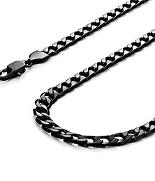 cheap -Urban-Jewelry Powerful Mens Necklace Black 316L Stainless Steel Chain 46, 54, 59, 66-cm, (6mm)