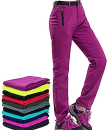 preiswerte -Damen Wanderhose Wanderhosen Fleece-gefütterte Hose Softshellhosen Winter Außen warm Fleece-Futter Windundurchlässig Atmungsaktiv Hosen / Regenhose Unten Schwarz Purpur Angeln Klettern Laufen S M L