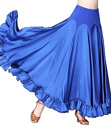 זול -ריקודים סלוניים חצאיות קפלים בגדי ריקוד נשים הצגה לבוש יומיומי גבוה פוליאסטר
